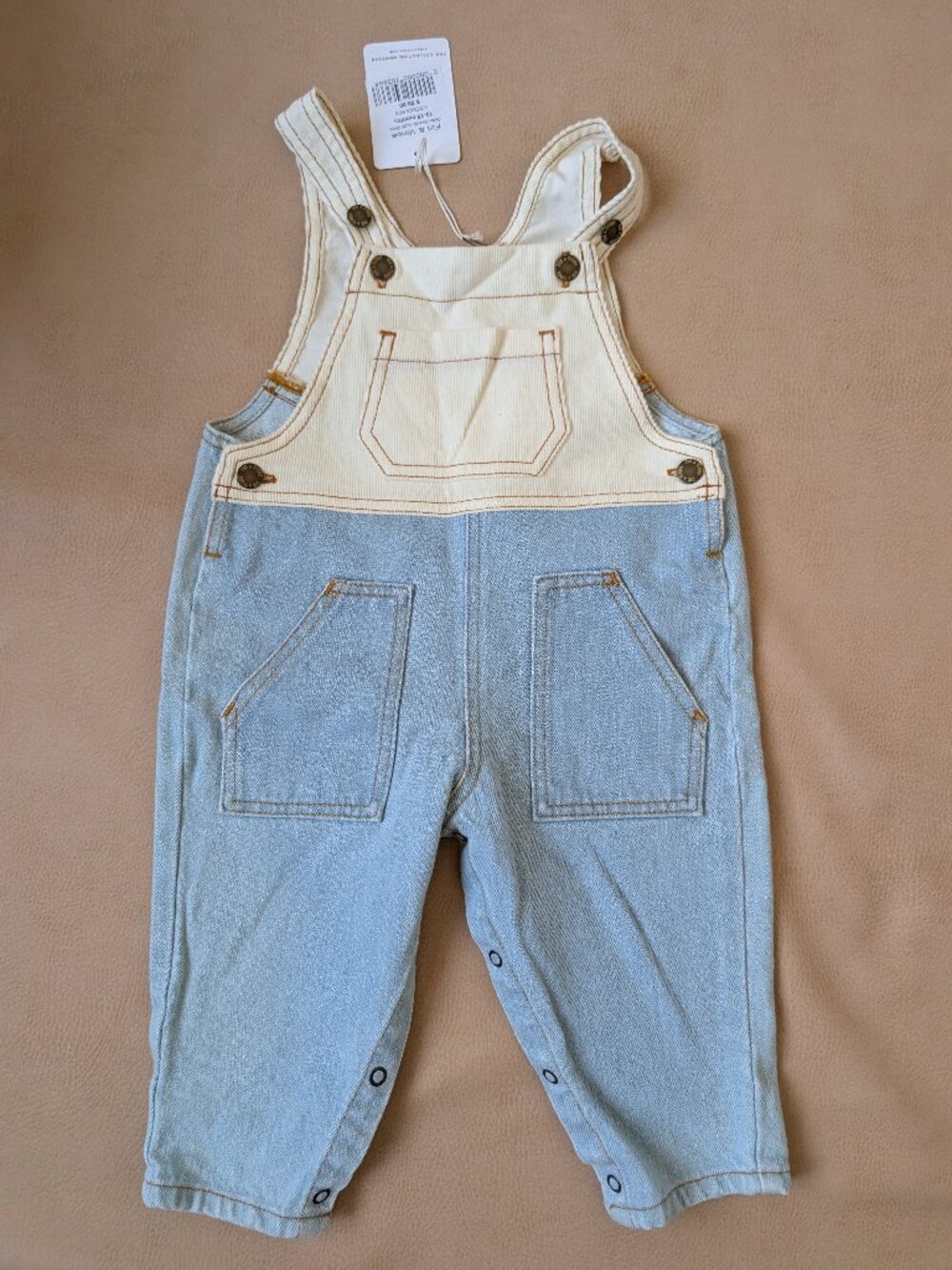 Fin & Vince Demin & Corduroy Overall in Light Wash